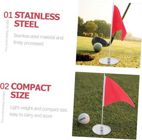 1 Set Golf Flagpole, Portable Flag Pole Golf Hole Cup Tray Golfing Practice Flags Portable Golf Practice Flag Golfing Flag Target in Saudi Arabia
