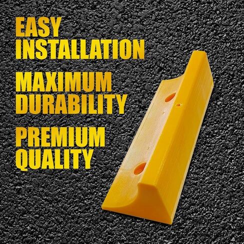 أداة مساعدة وقوف السيارات شديدة التحمل للمرآب، سدادة أرضية المرآب تحمي جدران السيارة والجراج، وتحمي المصدات من سدادات مؤشر السيارات والشاحنات - عبوتان - أصفر in Kuwait