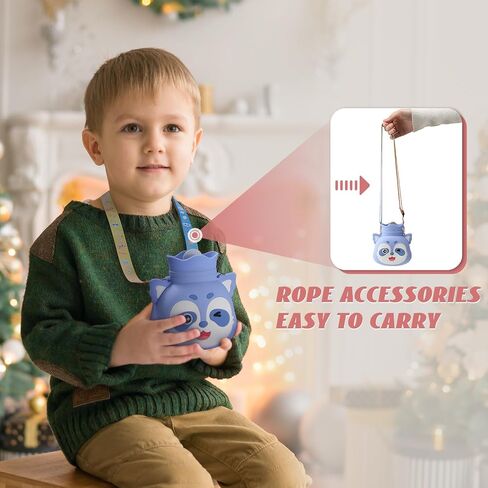 Cute Hot Water Bottle - with Cover 480ML Hot Warm Water Bag for Pain Relief, Heating Bag Hand Warmer Silicone Shoulder and Hand Feet Warmer, Hot Compress and Cold Therapy Mini (Raccoon-Blue) in Saudi Arabia