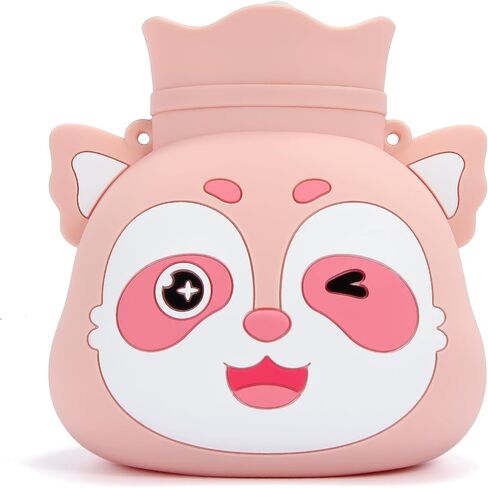 Cute Hot Water Bottle - with Cover 480ML Hot Warm Water Bag for Pain Relief, Heating Bag Hand Warmer Silicone Shoulder and Hand Feet Warmer, Hot Compress and Cold Therapy Mini (Raccoon-Blue) in Saudi Arabia