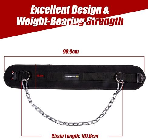 MANUEKLEAR Quick Locking Dip Belt, Weightlifting Belt, Weight Lifting Belts for Men Women Heavy Duty Dipping Powerlifting Belt with Chain 40 inchs in Saudi Arabia