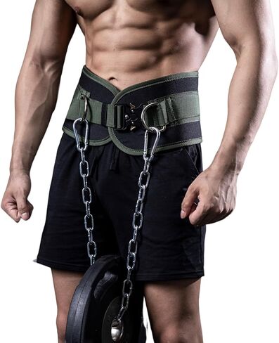 MANUEKLEAR Quick Locking Dip Belt, Weightlifting Belt, Weight Lifting Belts for Men Women Heavy Duty Dipping Powerlifting Belt with Chain 40 inchs in Saudi Arabia