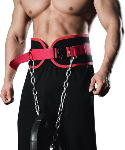 MANUEKLEAR Quick Locking Dip Belt, Weightlifting Belt, Weight Lifting Belts for Men Women Heavy Duty Dipping Powerlifting Belt with Chain 40 inchs in Kuwait