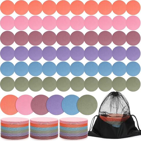 60 Pcs Small Spots Markers for Gym Floor Markers Morandi Color Poly Spots Flat Non Slip Floor Dots Cones Agility PVC Equipment for Classroom Football Soccer Sports Training Dance in Saudi Arabia