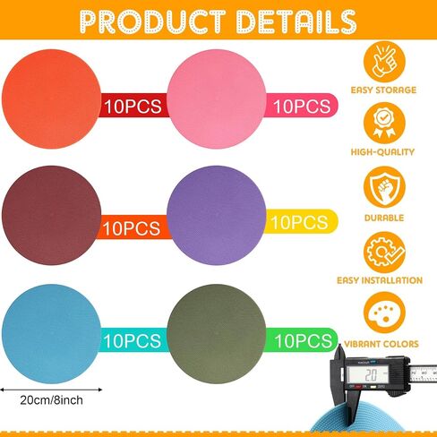 60 Pcs Small Spots Markers for Gym Floor Markers Morandi Color Poly Spots Flat Non Slip Floor Dots Cones Agility PVC Equipment for Classroom Football Soccer Sports Training Dance in Saudi Arabia