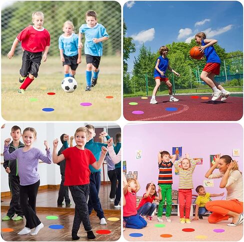 Spot Markers, 12Pcs Non Slip Rubber Agility Markers, 9 Inch Flat Field Cones Floor Dots Gym Classroom Floor Spots Set for Indoor Outdoor Soccer Basketball Sports Speed Training and Drills in Kuwait