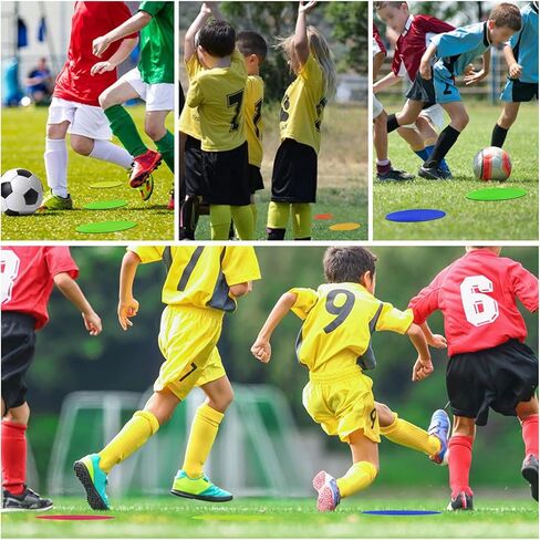 Spot Markers, 12Pcs Non Slip Rubber Agility Markers, 9 Inch Flat Field Cones Floor Dots Gym Classroom Floor Spots Set for Indoor Outdoor Soccer Basketball Sports Speed Training and Drills in Kuwait