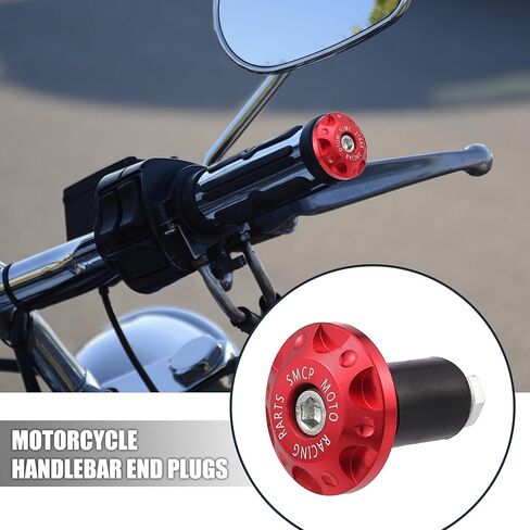 X AUTOHAUX 1 Pair 7/8" 22mm Motorcycle Hand Grips Handlebar End Slider Caps Plug Aluminum Alloy in Kuwait