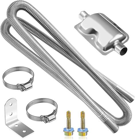 Air Heater Exhaust Pipe - Flexible Exhaust Tubing: 2.5cm/1inch 200cm Inner Car Exhaust Pipe Silencer Muffler, Diesel Heater Exhaust Pipe, Flexible Exhaust Pipe for Air Diesel Heater Flex Pipe in Kuwait