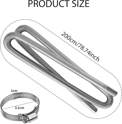 Air Heater Exhaust Pipe - Flexible Exhaust Tubing: 2.5cm/1inch 200cm Inner Car Exhaust Pipe Silencer Muffler, Diesel Heater Exhaust Pipe, Flexible Exhaust Pipe for Air Diesel Heater Flex Pipe in Kuwait