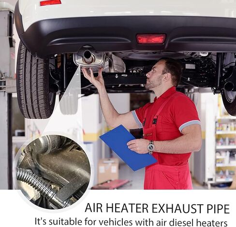 Air Heater Exhaust Pipe - Flexible Exhaust Tubing: 2.5cm/1inch 200cm Inner Car Exhaust Pipe Silencer Muffler, Diesel Heater Exhaust Pipe, Flexible Exhaust Pipe for Air Diesel Heater Flex Pipe in Kuwait