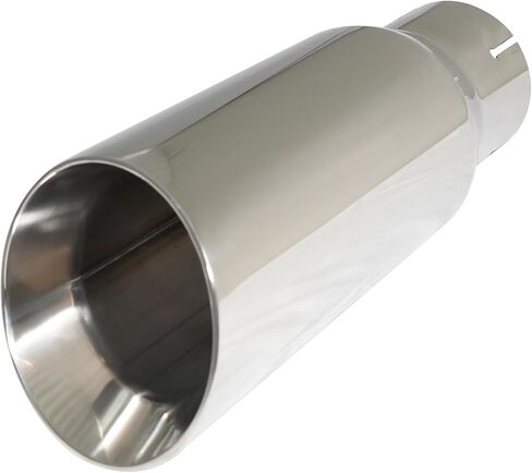 طرف العادم من مدخل 3.0 بوصة إلى مخرج 4.0 بوصة من الفولاذ المقاوم للصدأ بجدار مزدوج مائل مع مشبك طرف عادم مدخل 3 بوصات عالمي لأنبوب عادم بقطر خارجي 3 بوصات (طول 12 بوصة/305 مم) in Kuwait