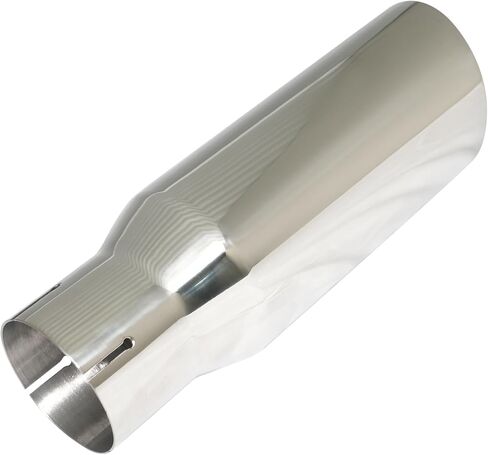 طرف العادم من مدخل 3.0 بوصة إلى مخرج 4.0 بوصة من الفولاذ المقاوم للصدأ بجدار مزدوج مائل مع مشبك طرف عادم مدخل 3 بوصات عالمي لأنبوب عادم بقطر خارجي 3 بوصات (طول 12 بوصة/305 مم) in Kuwait