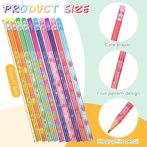 80 Pcs Scented Bookmarks and Scented Pencils with Cute Pencil Toppers Set Fun Pencils Fruit Food Theme Scratch and Sniff Bookmarks Cartoon Pencil Toppers for Kids Students Supplies (Cute Style) in Saudi Arabia