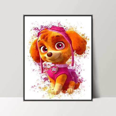 Paw Patrol Kids Room Posters - 9 Pieces 8x10" Unframed Rescue Pups Watercolor Digital Printed Wall Art for Boys Room Decor, Girls Bedroom Decor, Teen Room Decor, Teen Wall Decor, Gifts for Nursery, Kids Room, Man Cave Decoration. in Saudi Arabia
