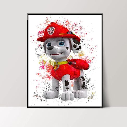 Paw Patrol Kids Room Posters - 9 Pieces 8x10" Unframed Rescue Pups Watercolor Digital Printed Wall Art for Boys Room Decor, Girls Bedroom Decor, Teen Room Decor, Teen Wall Decor, Gifts for Nursery, Kids Room, Man Cave Decoration. in Saudi Arabia
