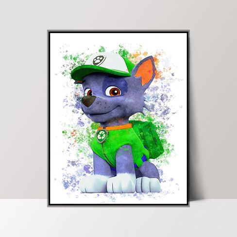 Paw Patrol Kids Room Posters - 9 Pieces 8x10" Unframed Rescue Pups Watercolor Digital Printed Wall Art for Boys Room Decor, Girls Bedroom Decor, Teen Room Decor, Teen Wall Decor, Gifts for Nursery, Kids Room, Man Cave Decoration. in Saudi Arabia