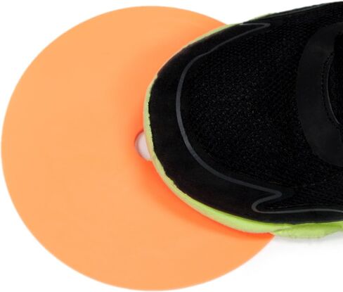 Crown Sporting Goods 6" Non-Skid Floor Spot Markers: Set of 50 Agility Training Flat Field Cones in Fluorescent Yellow & Orange with Metal Carrying Stand in Saudi Arabia