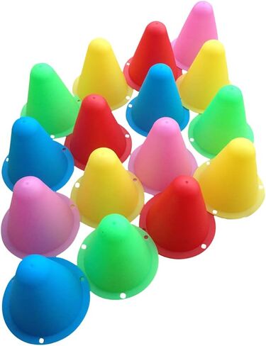 20 PCS Training Cone, Mini Agility Cones for Kids Sports, Portable Training Cones, Windproof Slalom Cones Inline Roller Skating Cones Pile Cup Roadblocks Traffic Road Cones Set in Saudi Arabia
