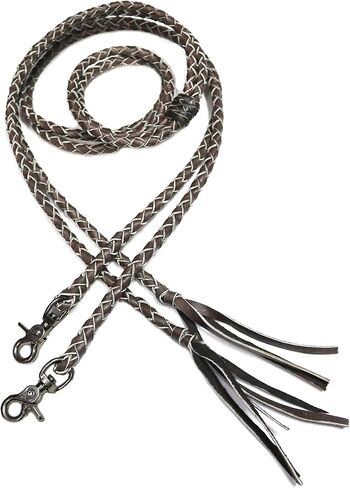 Western Leather Braided Split Reins in Kuwait