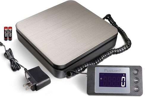 مقياس الشحن الرقمي Fuzion 88lb × 0.1oz، مقياس بريدي متين من الفولاذ المقاوم للصدأ مع الفارغة، 4 أوضاع للوزن، مقياس شحن للحزم، مقياس حزمة البريد مع محول التيار المتردد in Kuwait