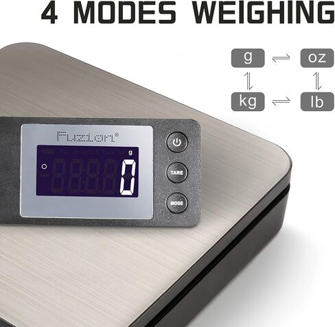 مقياس الشحن الرقمي Fuzion 88lb × 0.1oz، مقياس بريدي متين من الفولاذ المقاوم للصدأ مع الفارغة، 4 أوضاع للوزن، مقياس شحن للحزم، مقياس حزمة البريد مع محول التيار المتردد in Kuwait