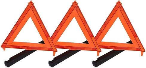 عاكسات مثلثة على جانب الطريق في حالات الطوارئ، (معتمدة من وزارة النقل)، سلامة الشاحنات الكبيرة، علامات تحذير قابلة للطي مع حقيبة سفر، 3 عبوات in Kuwait