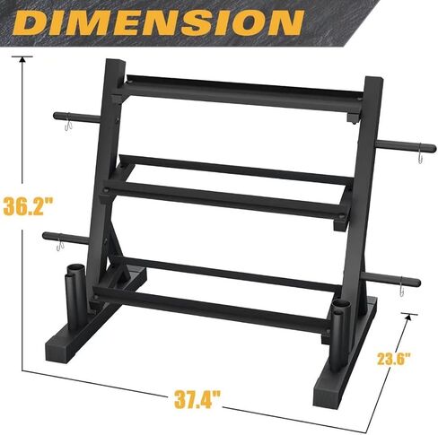 حامل حامل الدمبل ثلاثي الطبقات لصالة الألعاب الرياضية المنزلية، رفوف فولاذية لتخزين الأوزان الحرة للدمبل، وألواح الوزن، والحديد، بسعة وزن 1200 رطل in Kuwait