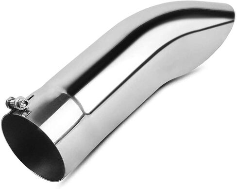 YITAMOTOR Turn Down Exhaust Tip 4 Inch Inlet, 4" Outlet Polished Stainless Steel Professional Exhaust Tip Fits 4" Outside Diameter Tailpipe, 15" Overall Length, Turndown Design, Bolt On, Silver in Saudi Arabia