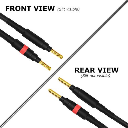 WORLDS BEST CABLES 4 Foot - Coaxial Audiophile Speaker Cable Pair Custom Made Using Mogami 3082 Wire & Eminence Gold Plated Banana & Spade Plugs in Saudi Arabia
