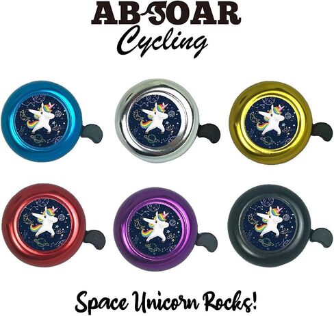 Unicorn Bike Bells for Kids Boys Girls Adults Unicorn Mountain Bike Childrens Kids Bike Beach Cruiser Scooter Colorful, Love Unicrons, Black Blue Red Gold Silver Purple Aluminum in Saudi Arabia