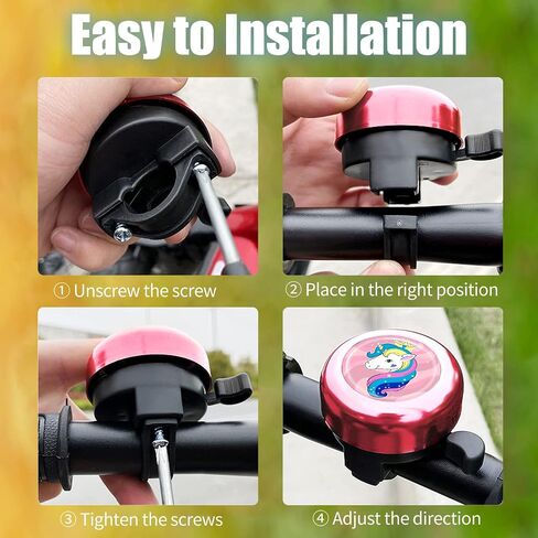 Akkya Bike Bicycle Bell Horn for Kids Adults Unicorn Cycling Handlebars Knee Scooter Accessories for Women Girls Electric Mountain Bike Ring Bell Biking Bicicle Accessories Loud in Saudi Arabia