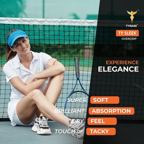 Ty Sleek: Ultrathin, Sweat-Absorbing Overgrip for Precision and Comfort. Ideal for Tennis, Pickleball, Badminton, Paddle, Squash, and More. Pack of 4 in Saudi Arabia