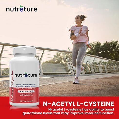 مكمل NAC لدعم وإصلاح الكبد - NAC N-Acetyl-Cysteine ​​600Mg، السيلينيوم 25Mcg والموليبدينوم 50Mcg - تم تركيبه لمساعدة الكبد على التخلص من سموم الكبد ووظائف الكلى وصحة الرئة، 180 كبسولة. in Saudi Arabia
