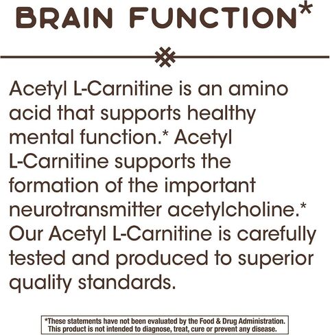 Nature's Way Acetyl L-Carnitine يدعم وظيفة الدماغ* 500 مجم لكل جرعة 60 كبسولة - (عبوة من 2) in Saudi Arabia