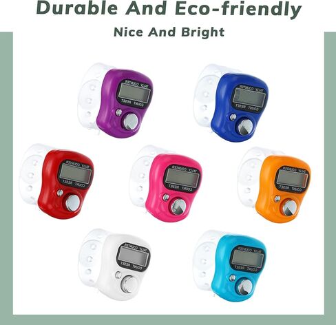 عداد عداد أصابع TOODOO، عداد عرض 5 أرقام، عداد نقر قابل لإعادة الضبط، عداد نقر محمول، عداد نقر إلكتروني، عداد إصبع إلكتروني، عداد عداد يدوي مع حلقة للجولف 8 ألوان in Kuwait