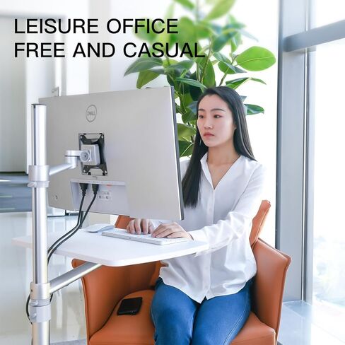 Omhuzsyo Portable Rolling Laptop cart Desk, Height Adjust can Support a Standing Workstation for Computers and Monitors, Store Mouse and Keyboard, Suitable for Sofas, Bedside, tv、Work, etc (White) in Kuwait