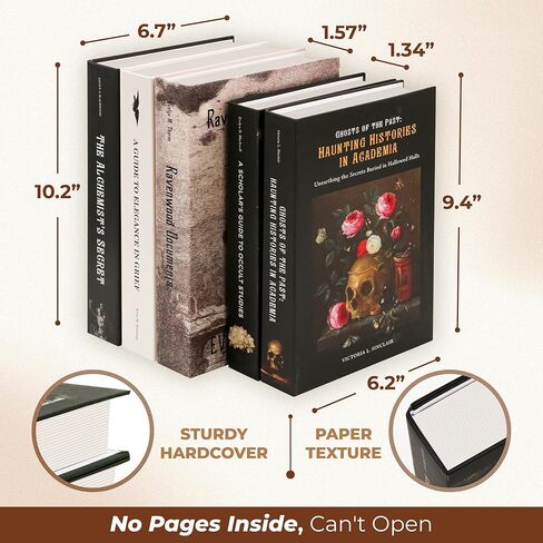 Dark Academia Room Decor Books - 5Pcs Vintage Decorative Books for Coffee Table Gothic Decor, Witchy Fake Books for Bookshelf, Moody Faux Books for Decoration, Dark Halloween Book Decor in Kuwait