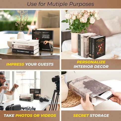 Dark Academia Room Decor Books - 5Pcs Vintage Decorative Books for Coffee Table Gothic Decor, Witchy Fake Books for Bookshelf, Moody Faux Books for Decoration, Dark Halloween Book Decor in Kuwait