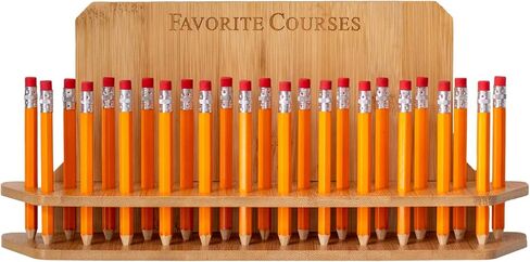 حافظة عرض أقلام الجولف | ديكور الجولف | عرض حامل أقلام الجولف من الخيزران | عرض المجموعة المفضلة من تيشيرت الجولف أو أقلام الرصاص | العرض يحمل 25 قلم رصاص أو تيشيرت | هدايا الجولف للرجال والنساء in Kuwait