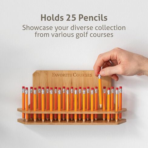 حافظة عرض أقلام الجولف | ديكور الجولف | عرض حامل أقلام الجولف من الخيزران | عرض المجموعة المفضلة من تيشيرت الجولف أو أقلام الرصاص | العرض يحمل 25 قلم رصاص أو تيشيرت | هدايا الجولف للرجال والنساء in Kuwait