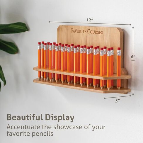 حافظة عرض أقلام الجولف | ديكور الجولف | عرض حامل أقلام الجولف من الخيزران | عرض المجموعة المفضلة من تيشيرت الجولف أو أقلام الرصاص | العرض يحمل 25 قلم رصاص أو تيشيرت | هدايا الجولف للرجال والنساء in Kuwait