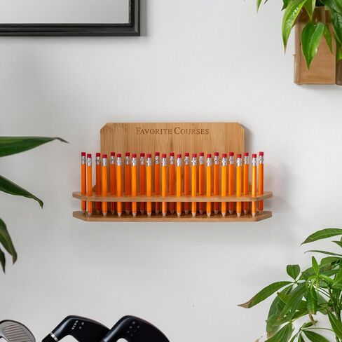 حافظة عرض أقلام الجولف | ديكور الجولف | عرض حامل أقلام الجولف من الخيزران | عرض المجموعة المفضلة من تيشيرت الجولف أو أقلام الرصاص | العرض يحمل 25 قلم رصاص أو تيشيرت | هدايا الجولف للرجال والنساء in Kuwait