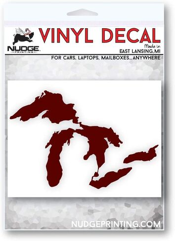ملصق سيارة Great Lakes Michigan ملصق سيارة فاخر من الفينيل المقاوم للطقس شديد التحمل للمصدات والنوافذ وأجهزة الكمبيوتر المحمولة وزجاجات المياه أو المبردات (أبيض، عرض 4.75 بوصة) in Kuwait