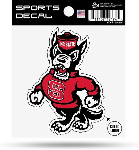 ملصق صغير الحجم من Rico Industries NCAA North Carolina State Wolfpack مقاس 4 × 4 بوصة، لون الفريق in Saudi Arabia