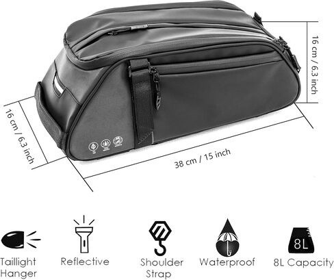 BAIGIO Bike Rack Bag Waterproof Bicycle Trunk Pannier Rear Seat Storage Pack Cycling Cargo Carrier Pouch for Travel City Commuting Daily Work in Kuwait