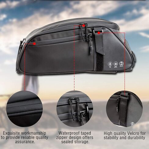 BAIGIO Bike Rack Bag Waterproof Bicycle Trunk Pannier Rear Seat Storage Pack Cycling Cargo Carrier Pouch for Travel City Commuting Daily Work in Kuwait