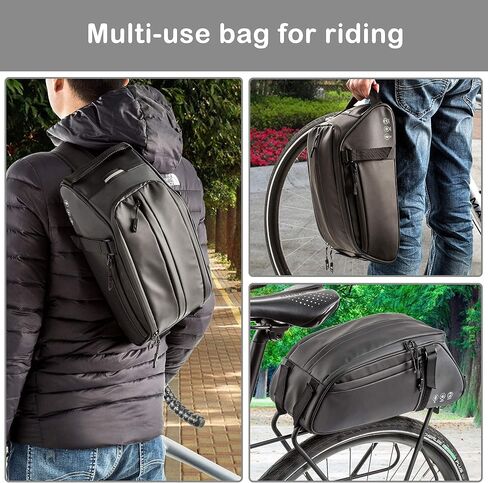 BAIGIO Bike Rack Bag Waterproof Bicycle Trunk Pannier Rear Seat Storage Pack Cycling Cargo Carrier Pouch for Travel City Commuting Daily Work in Kuwait