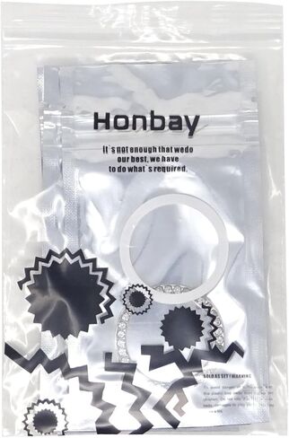 Honbay 3 قطع عالمية بلينغ سيارة حلقة شعار ملصق حجر الراين دفع لبدء زر بدء المحرك حلقة الديكور الداخلي مفتاح الإشعال بداية مقبض الباب الدائري (أبيض) in Kuwait