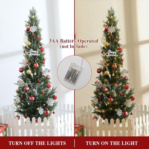 Two 5FT Artificial Cedar Topiary Christmas Trees,Fake Topiary Outdoor Plants in Pot, UV Rated Plant for The Front Door,Christmas Decor,Garden Decor(2pcs Christmas in Kuwait